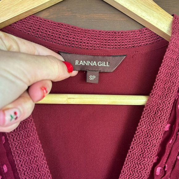 Anthropologie Ranna Gill Dottie V- Neck Size SP - Picture 7 of 7